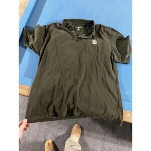 Carhartt Mens Polo Shirt Brown Workwear Pocket Short Sleeve Regular XL Utility